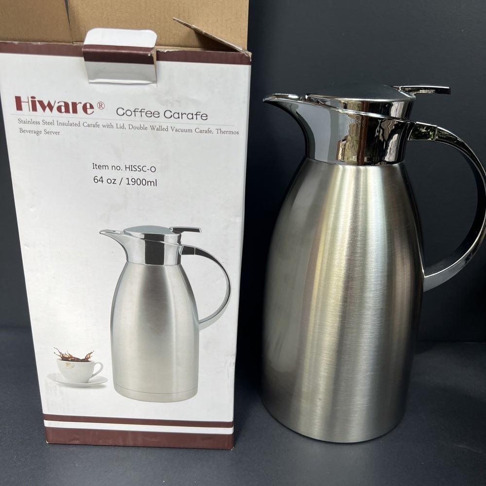 Hiware stainless steel vacuum insulated thermal coffee carafe 64 oz NEW